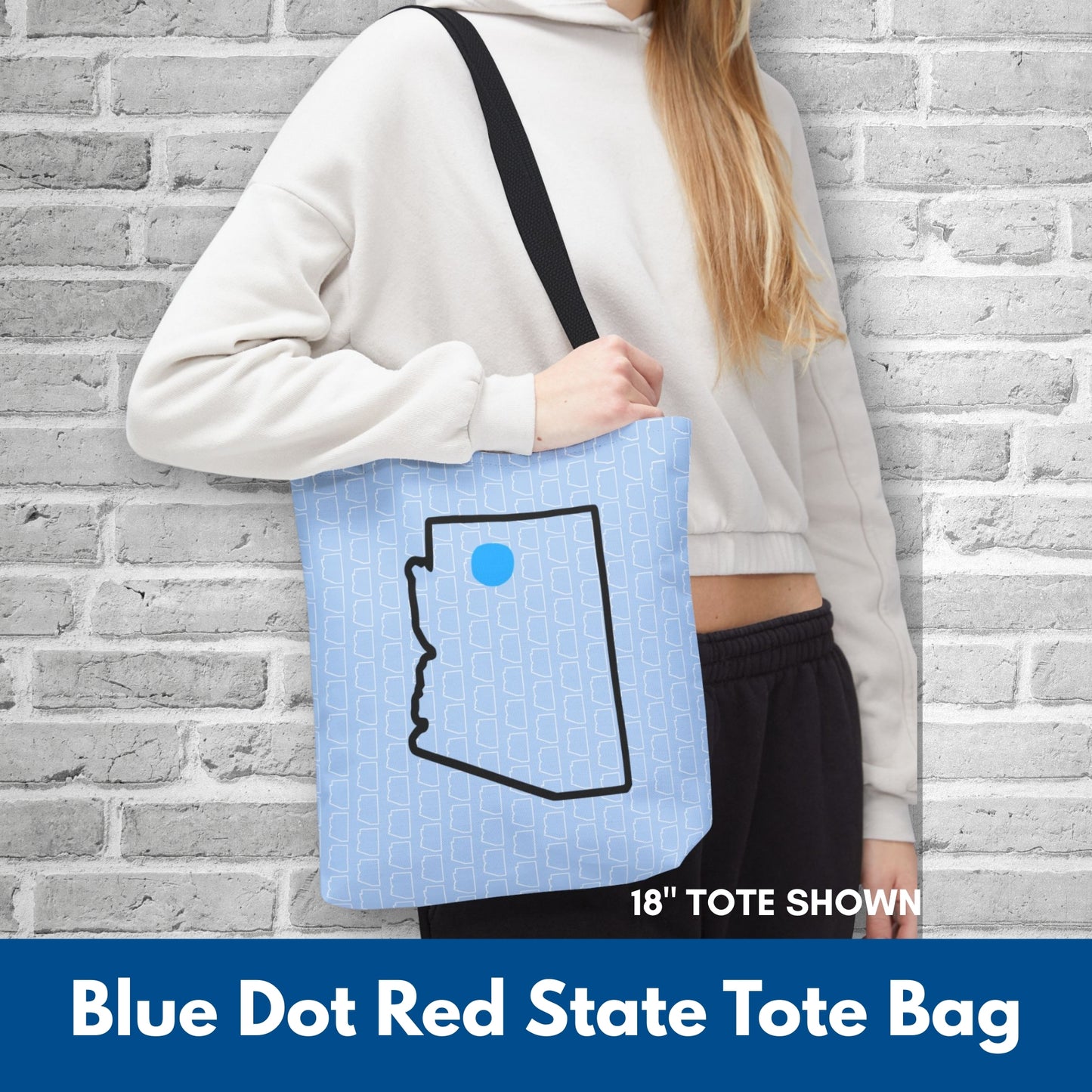 Blue Dot Red State Personalized Tote | Custom Zip Code Democratic Reusable Bag