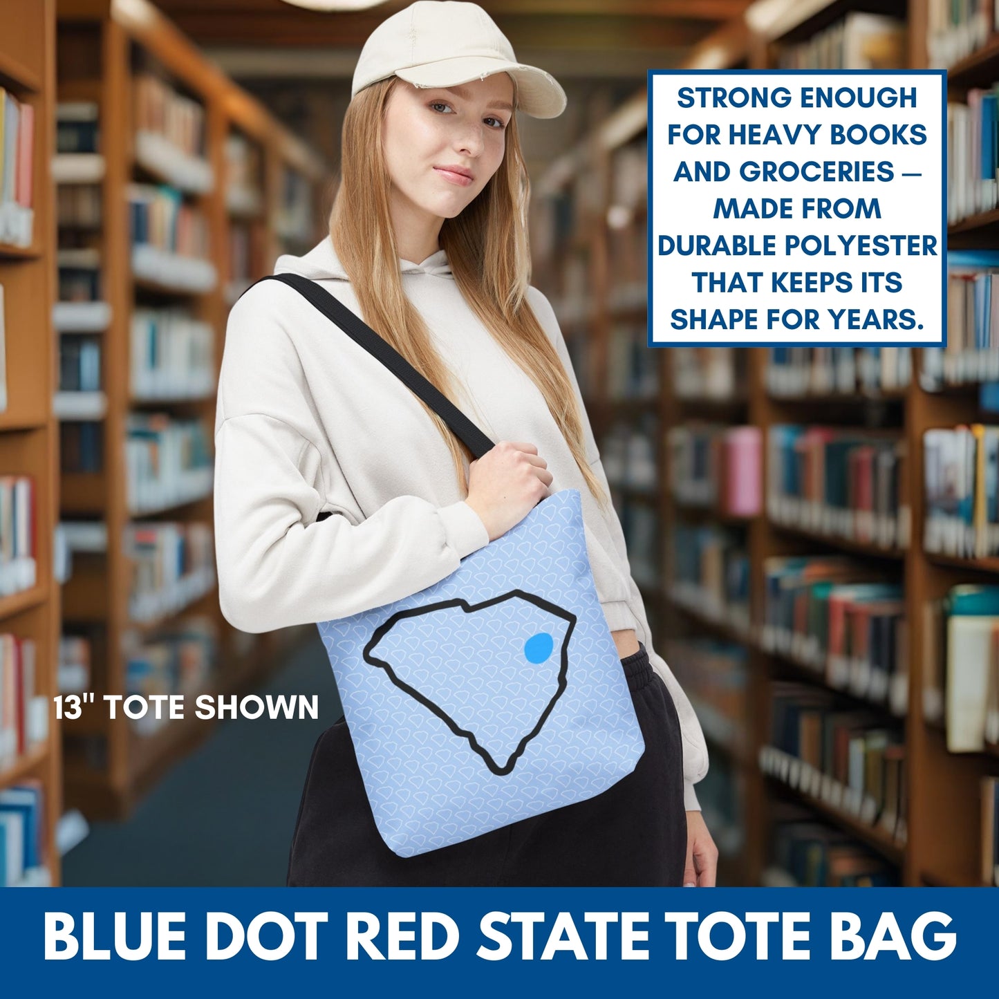 Blue Dot Red State Personalized Tote | Custom Zip Code Democratic Reusable Bag