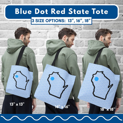 Blue Dot Red State Personalized Tote | Custom Zip Code Democratic Reusable Bag