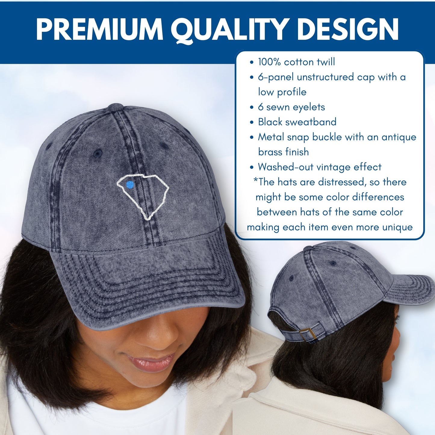 Blue Dot Red State Embroidered Vintage Dad Hat | Custom Zip Code Democratic Ball Cap