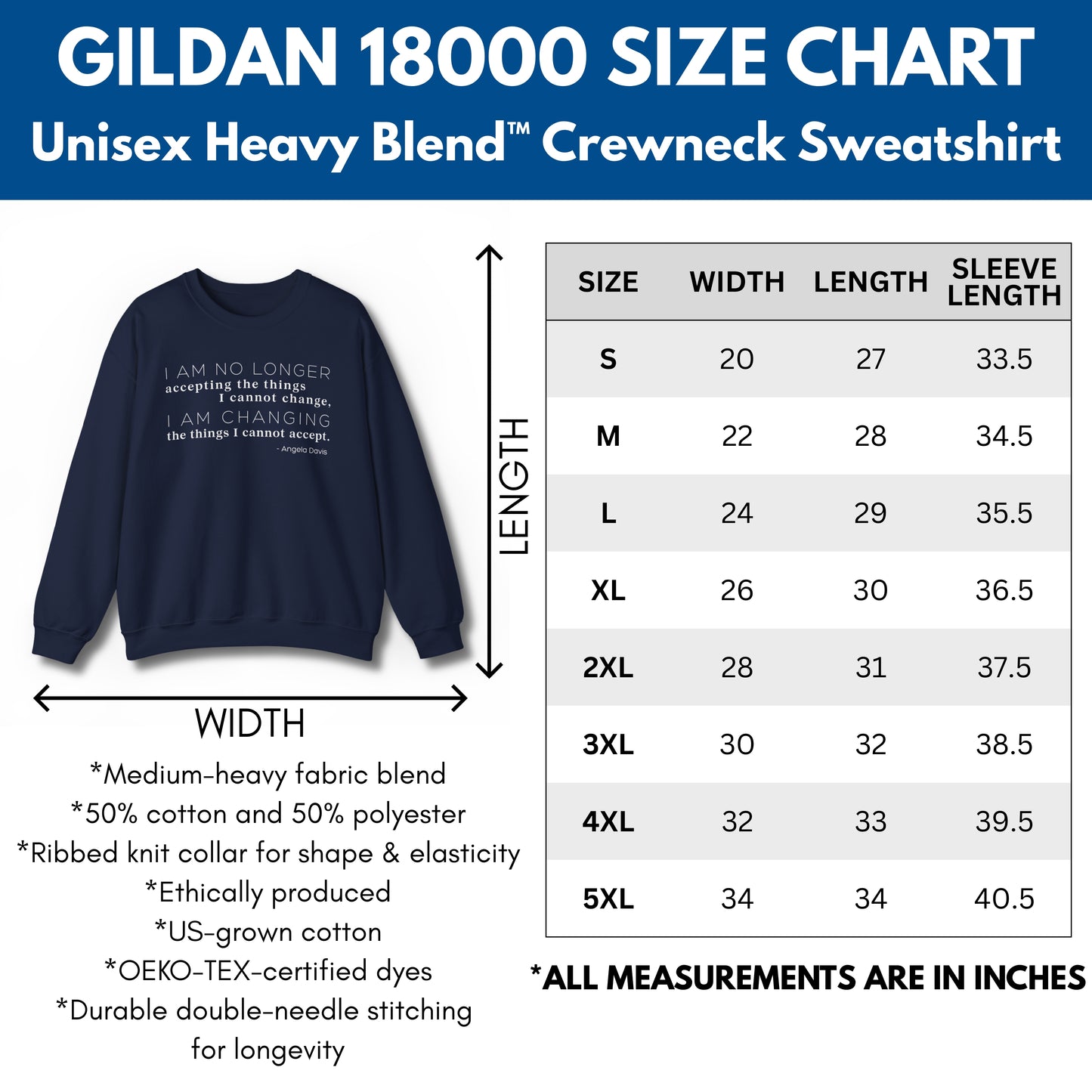 I Am No Longer Accepting, I Am Changing Quote | Angela Davis Motivational Crewneck Sweatshirt