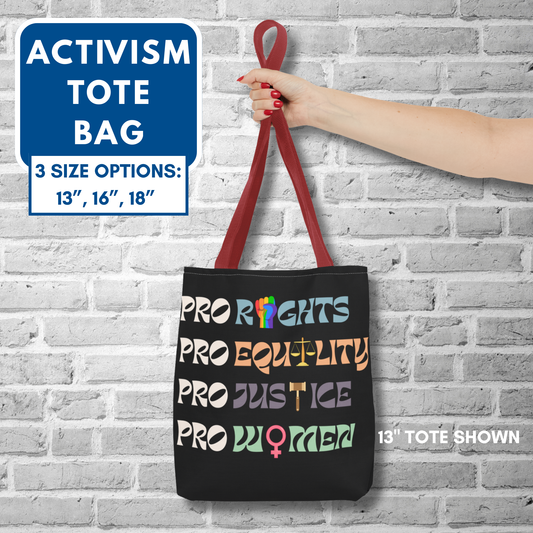 Activism Tote Bag | Racial Equality, Social Justice, LGBTQ+ Rights, Women's Rights