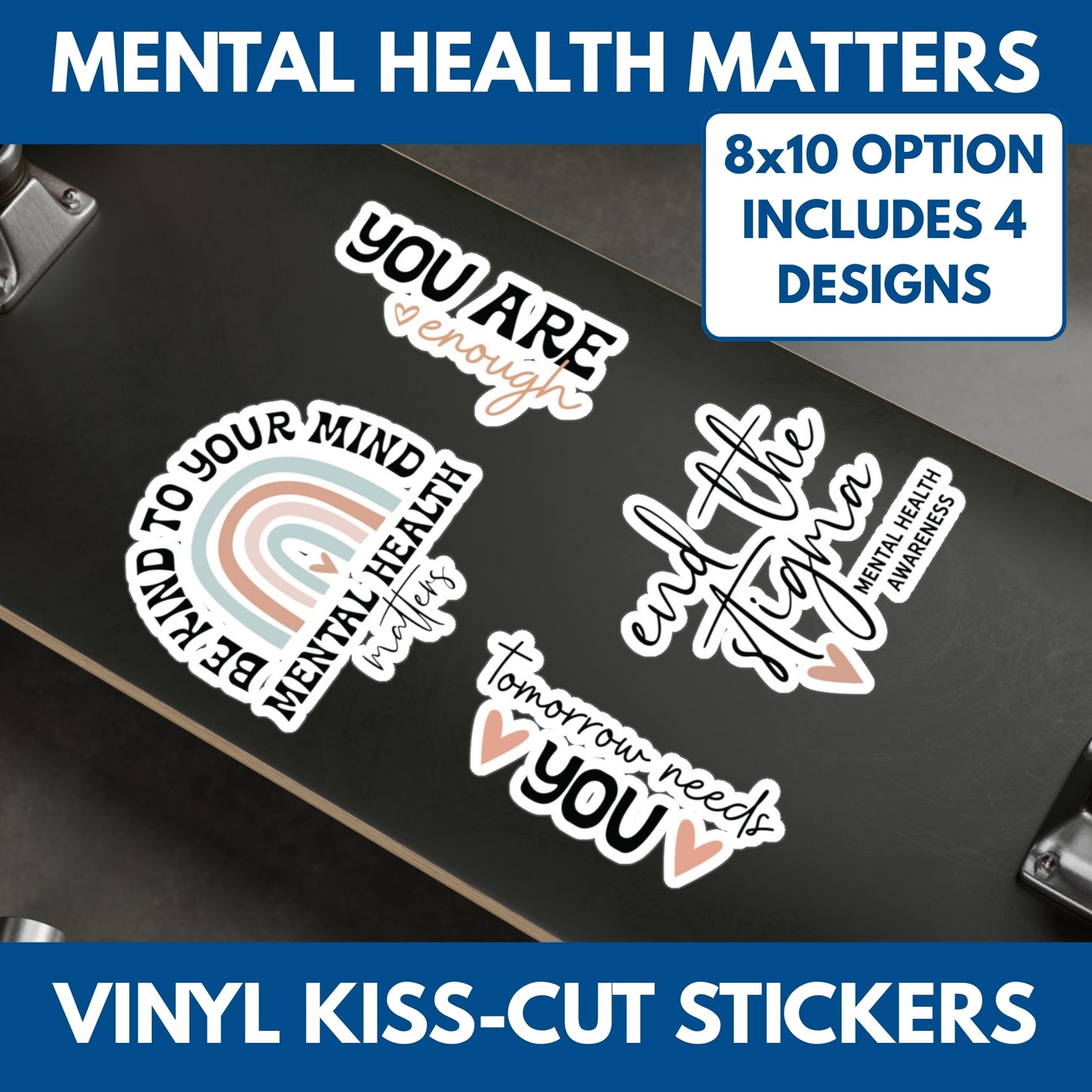 Mental Health Matters Kiss-Cut Vinyl Decals | Positive Affirmation Self-Care Stickers