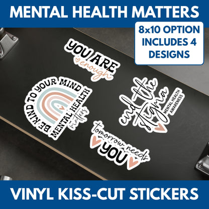 Mental Health Matters Kiss-Cut Vinyl Decals | Positive Affirmation Self-Care Stickers