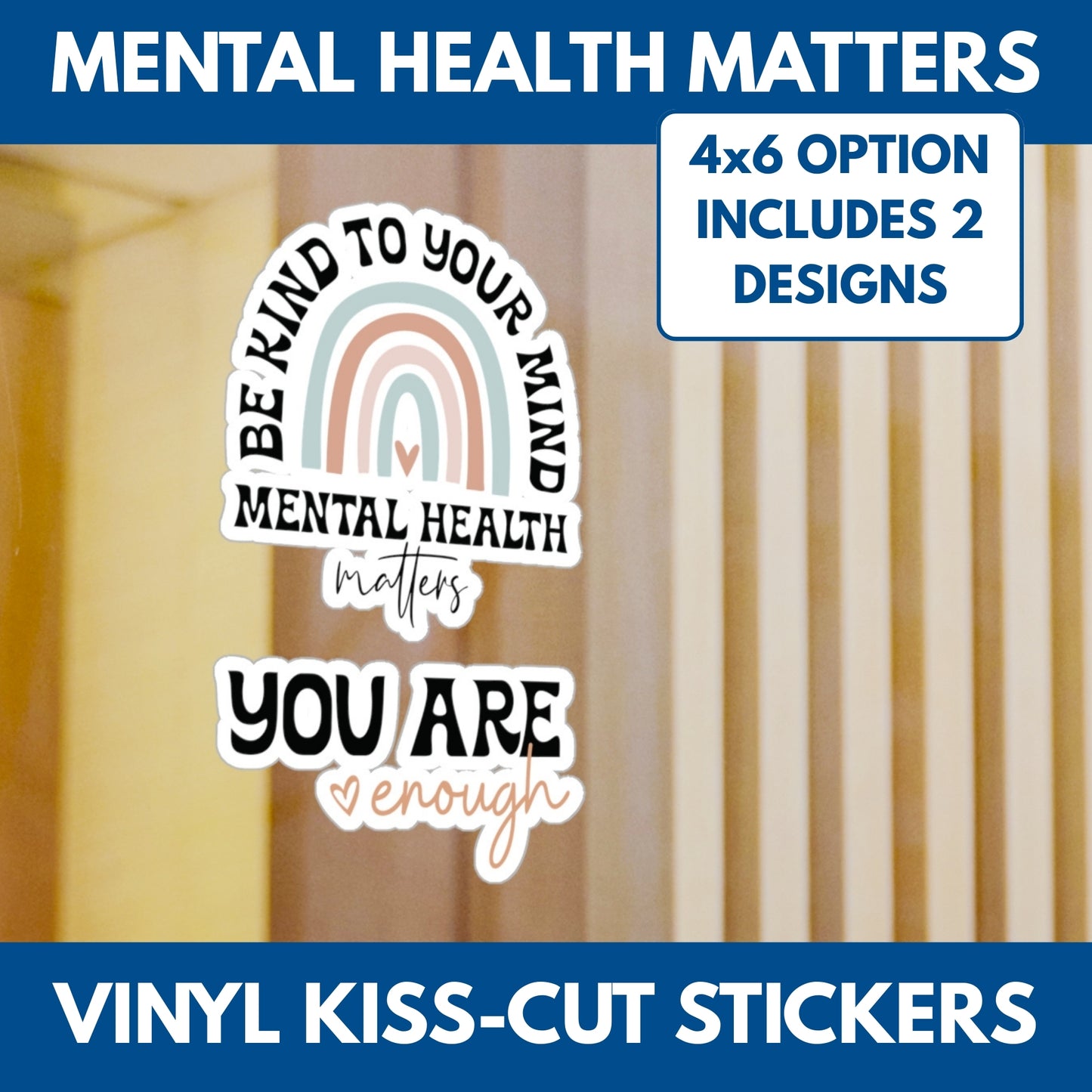 Mental Health Matters Kiss-Cut Vinyl Decals | Positive Affirmation Self-Care Stickers
