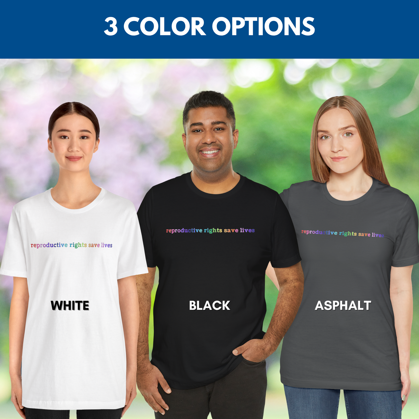 Reproductive RIghts Save Lives Unisex Jersey T-Shirt | Feminist Protest Tee, Democratic Activist Top (3 Colors)