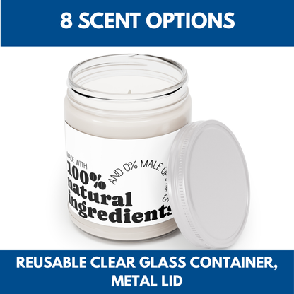 Feminist Scented Soy Candle - 100% Natural Ingredients, Zero Male Opinions, Self-Care, Home Fragrance, Empowerment Birthday Gift for Her