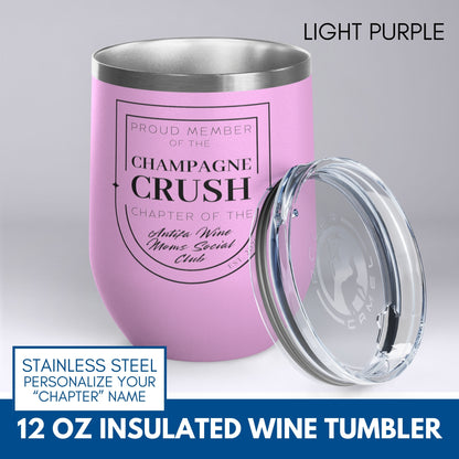 Personalized Antifa Wine Moms Social Club Tumbler | 12oz Stemless Insulated Stainless Steel, Anti Fascist Mom Gang