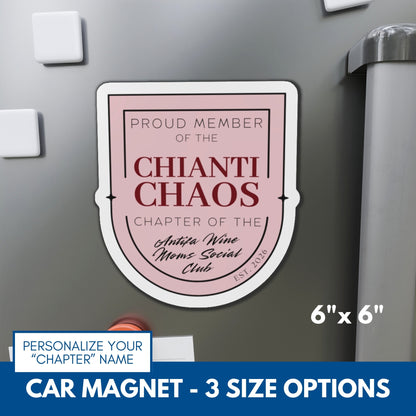 Personalized Antifa Wine Moms Social Club Car Magnet | Anti Fascism Activist Decor