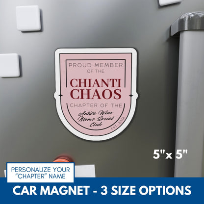 Personalized Antifa Wine Moms Social Club Car Magnet | Anti Fascism Activist Decor