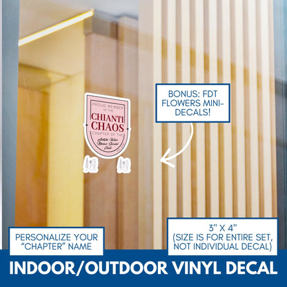 Personalizable Antifa Wine Moms Social Club Vinyl Decal | Indoor Outdoor Anti-Fascism Sticker, Democratic Activist Decor