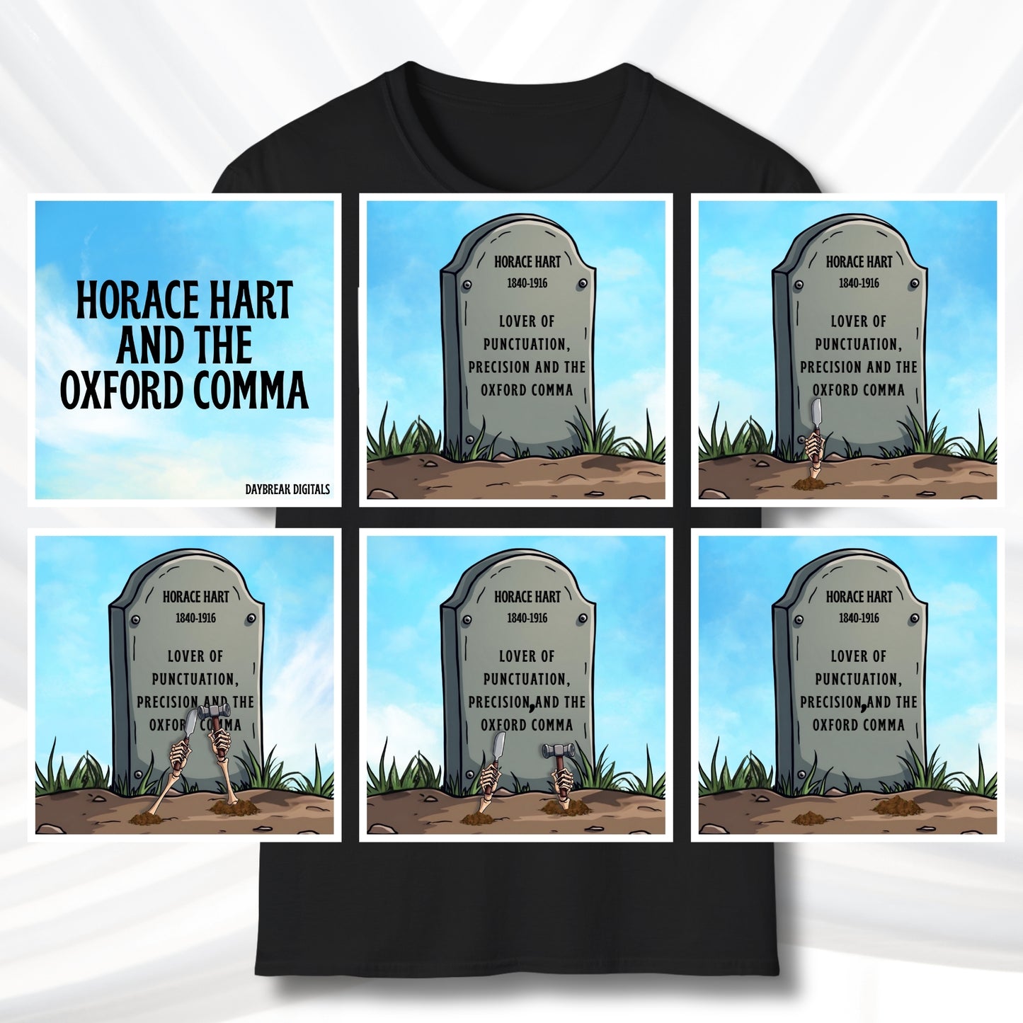 Oxford Comma Funny Grammar T-Shirt | Gildan Unisex Softstyle Short Sleeve Tee