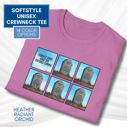 Oxford Comma Funny Grammar T-Shirt | Gildan Unisex Softstyle Short Sleeve Tee