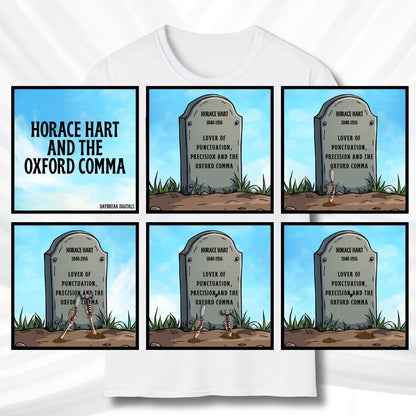Oxford Comma Funny Grammar T-Shirt | Gildan Unisex Softstyle Short Sleeve Tee