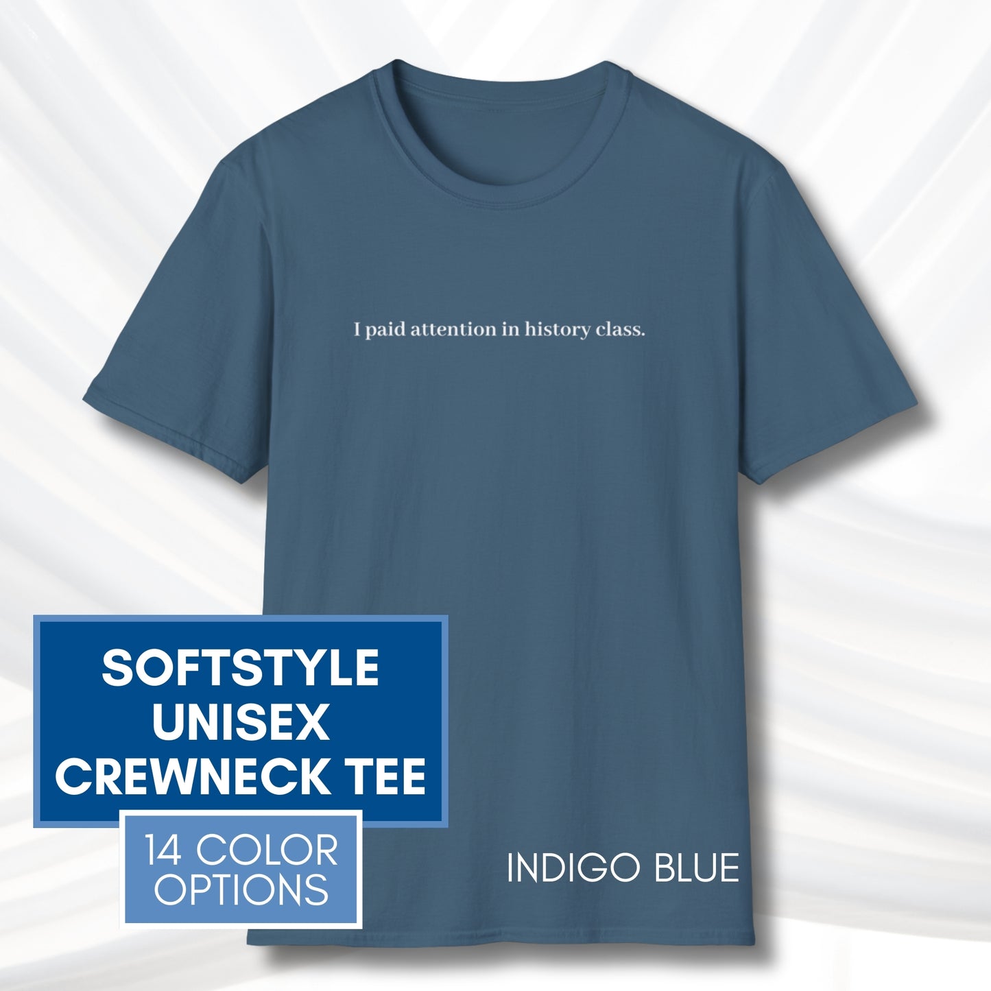 Political Activism Unisex T-Shirt | Short Sleeve Tee, "I Paid Attention in History Class."