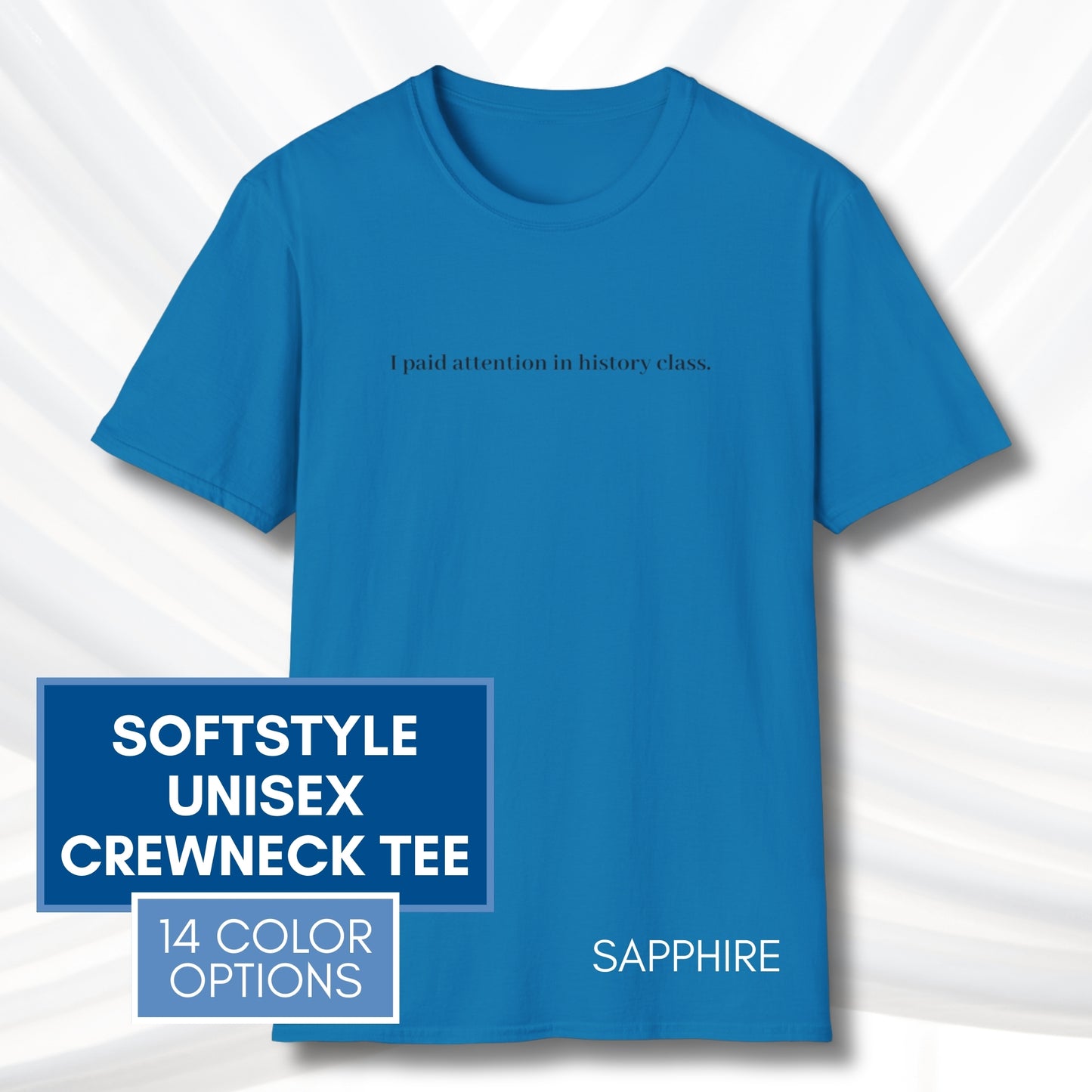 Political Activism Unisex T-Shirt | Short Sleeve Tee, "I Paid Attention in History Class."