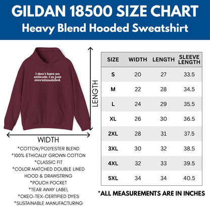 Unhinged Attitude - Overstimulated Hoodie | Neurodivergent Unisex Hooded Sweatshirt
