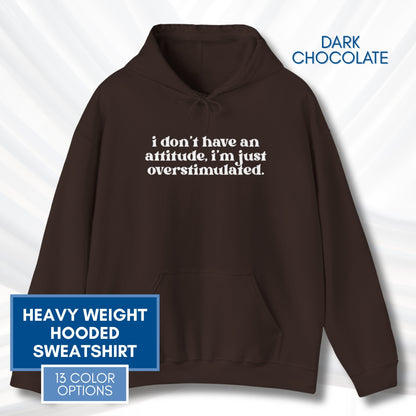 Unhinged Attitude - Overstimulated Hoodie | Neurodivergent Unisex Hooded Sweatshirt