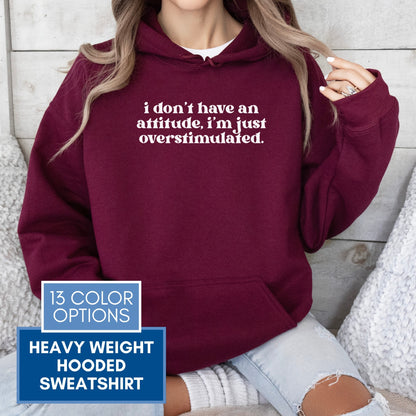 Unhinged Attitude - Overstimulated Hoodie | Neurodivergent Unisex Hooded Sweatshirt