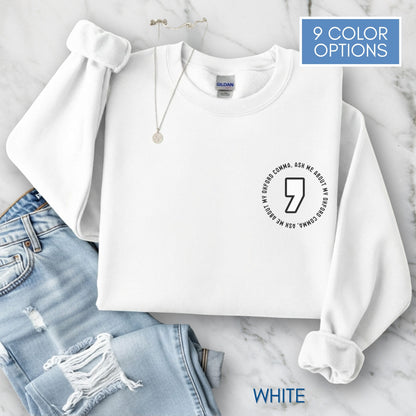 Oxford Comma Embroidered Crewneck Sweatshirt | Literary Apparel, English Language Pullover