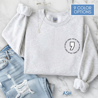 Oxford Comma Embroidered Crewneck Sweatshirt | Literary Apparel, English Language Pullover