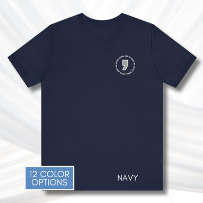 Oxford Comma Unisex Crewneck T-Shirt | Literary Apparel, English Language Tee