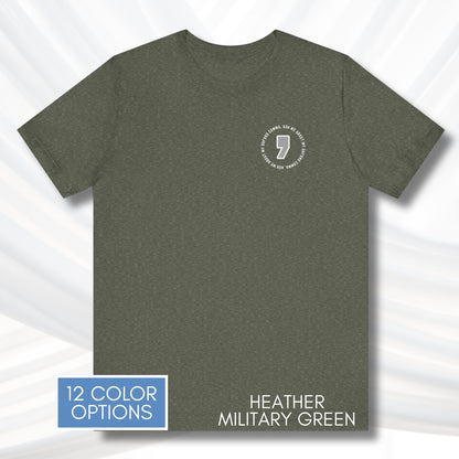 Oxford Comma Unisex Crewneck T-Shirt | Literary Apparel, English Language Tee