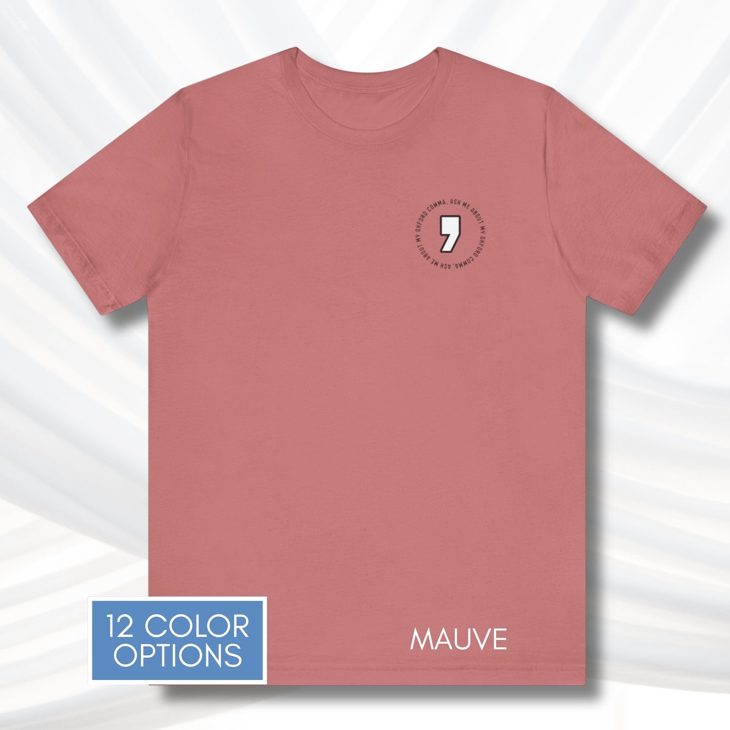 Oxford Comma Unisex Crewneck T-Shirt | Literary Apparel, English Language Tee