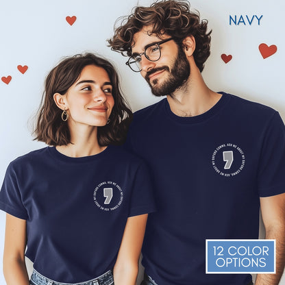 Oxford Comma Unisex Crewneck T-Shirt | Literary Apparel, English Language Tee