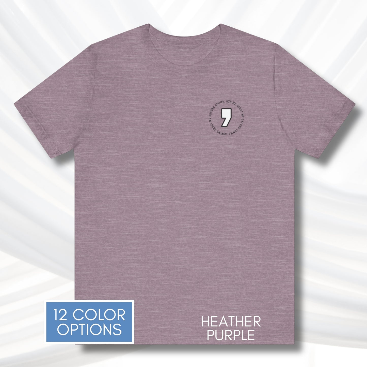Oxford Comma Unisex Crewneck T-Shirt | Literary Apparel, English Language Tee