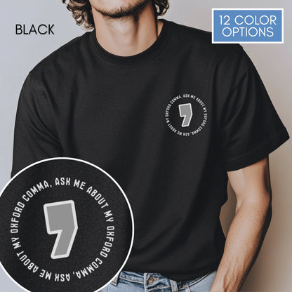 Oxford Comma Unisex Crewneck T-Shirt | Literary Apparel, English Language Tee