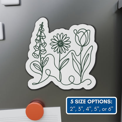 Subtle FDT Foxglove Daisy Tulip Car Magnet - Sage Green | Political Activism Car Decor