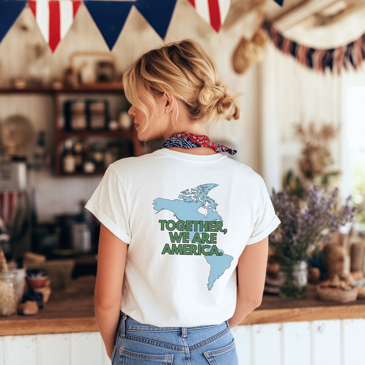 Together We Are America Unisex Short Sleeve T-Shirt | World Unity Graphic Tee