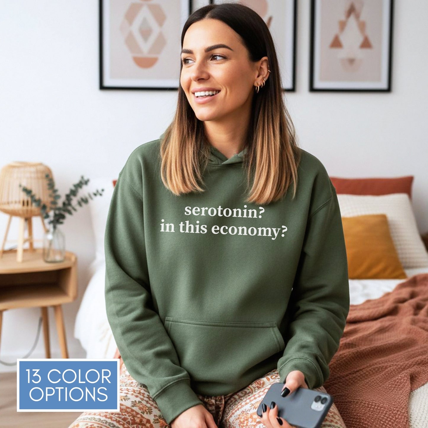 Serotonin Funny Mental Health Humor Hoodie | Unisex Hooded Sweatshirt