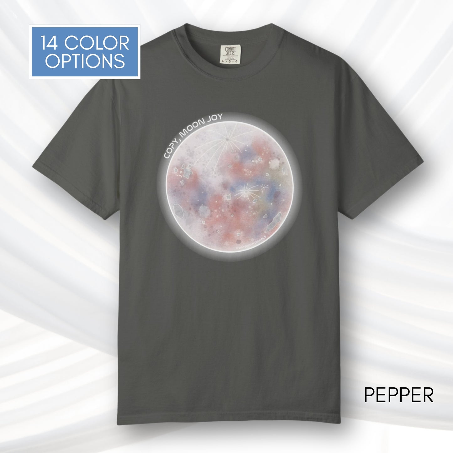 Copy Moon Joy, Artemis II Inspired Unisex Graphic Tee | Hand Drawn Illustration T-Shirt (Comfort Colors)