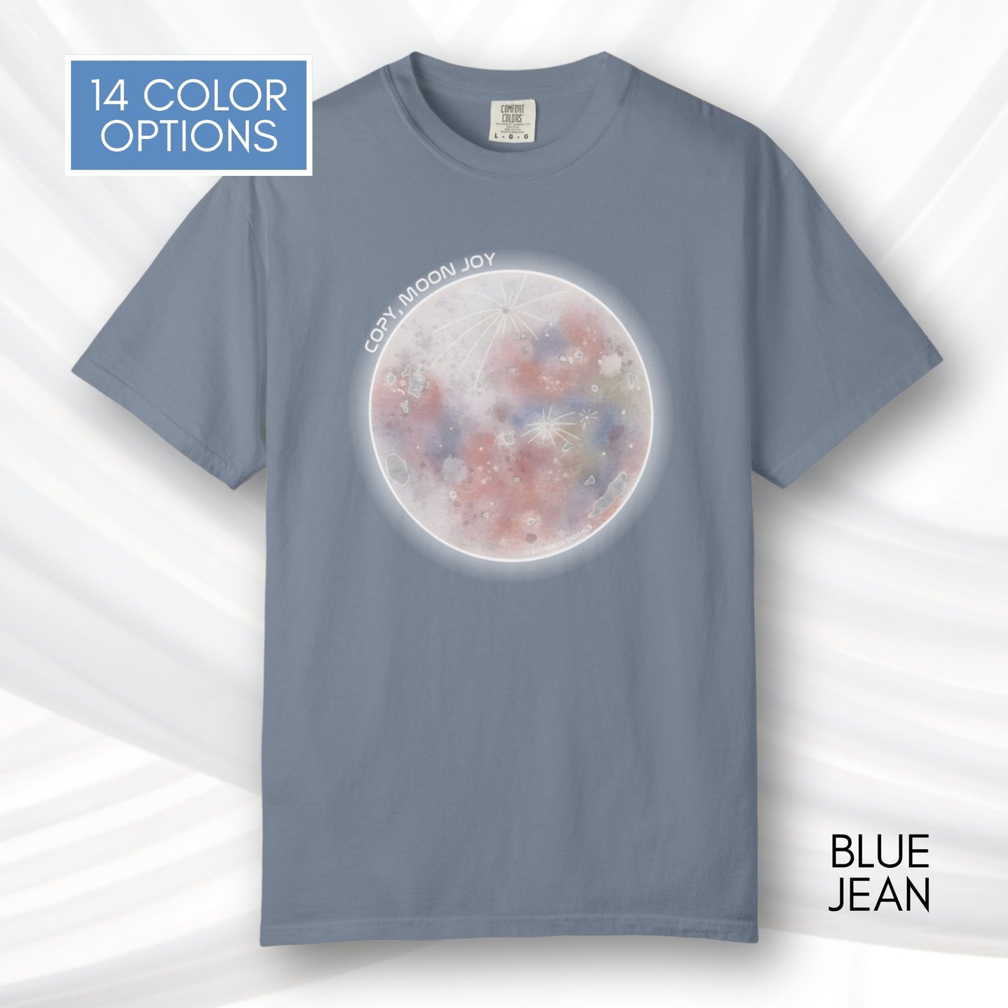 Copy Moon Joy, Artemis II Inspired Unisex Graphic Tee | Hand Drawn Illustration T-Shirt (Comfort Colors)