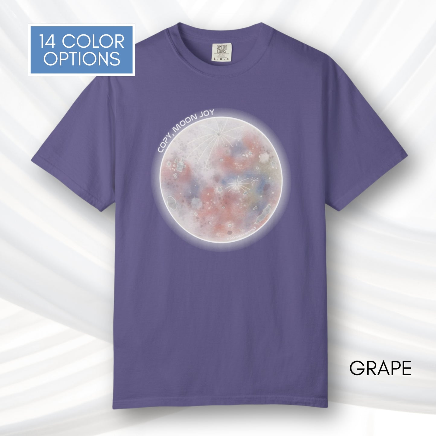 Copy Moon Joy, Artemis II Inspired Unisex Graphic Tee | Hand Drawn Illustration T-Shirt (Comfort Colors)
