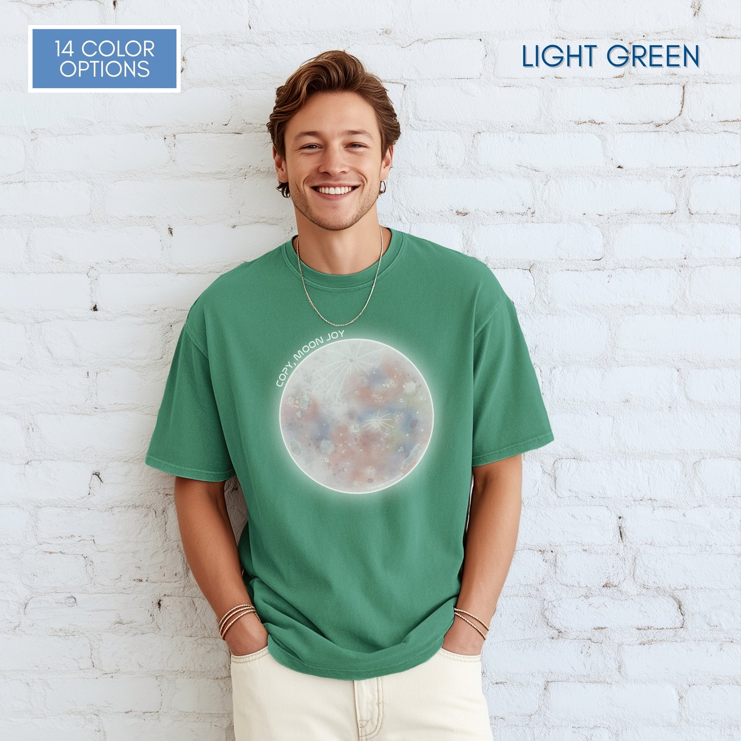 Copy Moon Joy, Artemis II Inspired Unisex Graphic Tee | Hand Drawn Illustration T-Shirt (Comfort Colors)