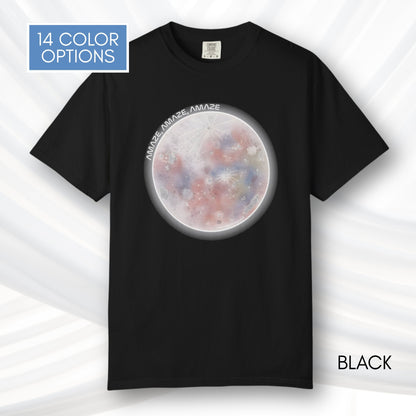 Amaze Moon, Artemis II Inspired Unisex Graphic Tee | Hand Drawn Illustration T-Shirt (Comfort Colors)