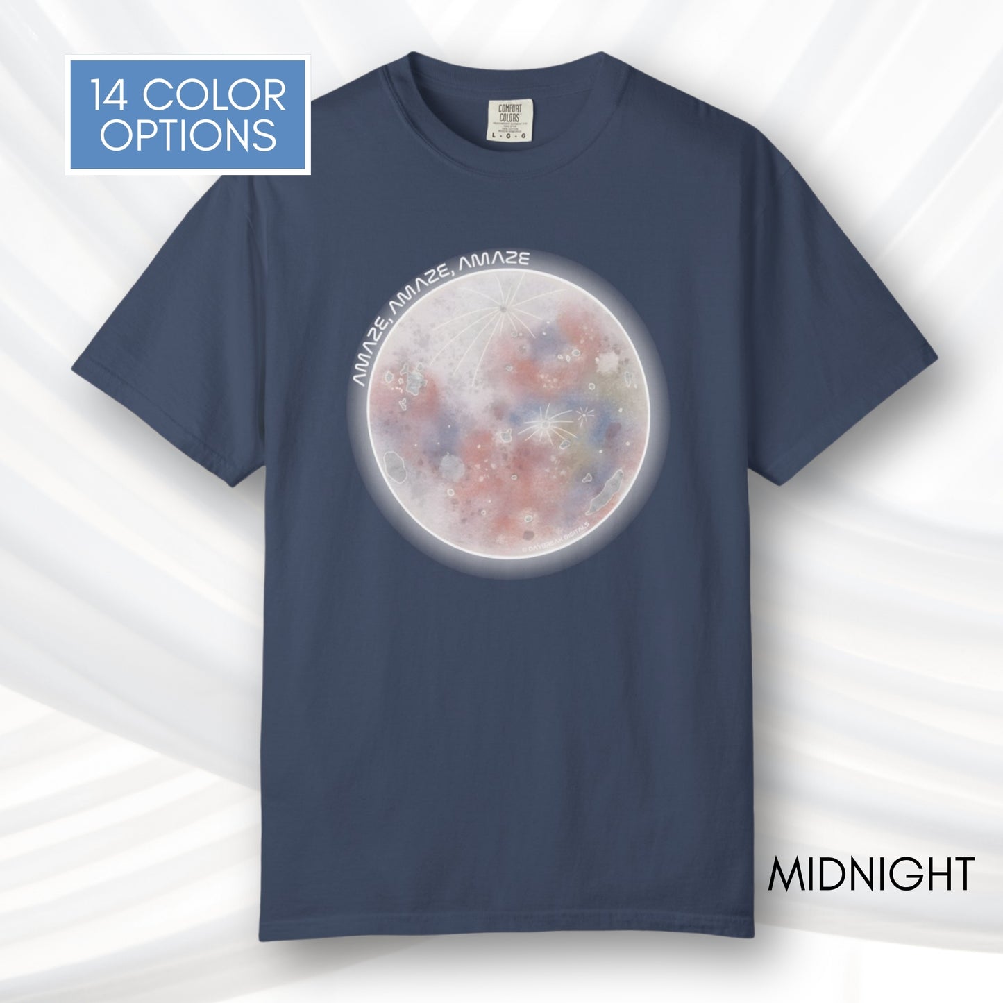 Amaze Moon, Artemis II Inspired Unisex Graphic Tee | Hand Drawn Illustration T-Shirt (Comfort Colors)