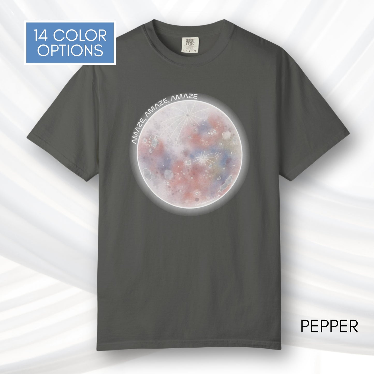 Amaze Moon, Artemis II Inspired Unisex Graphic Tee | Hand Drawn Illustration T-Shirt (Comfort Colors)