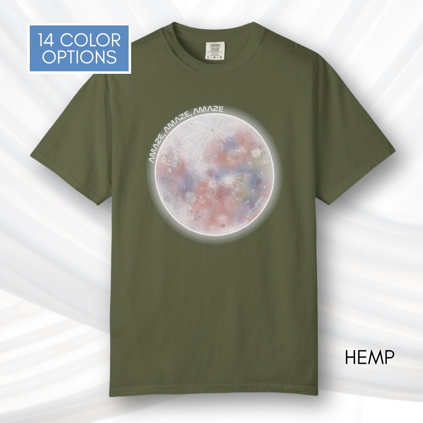 Amaze Moon, Artemis II Inspired Unisex Graphic Tee | Hand Drawn Illustration T-Shirt (Comfort Colors)