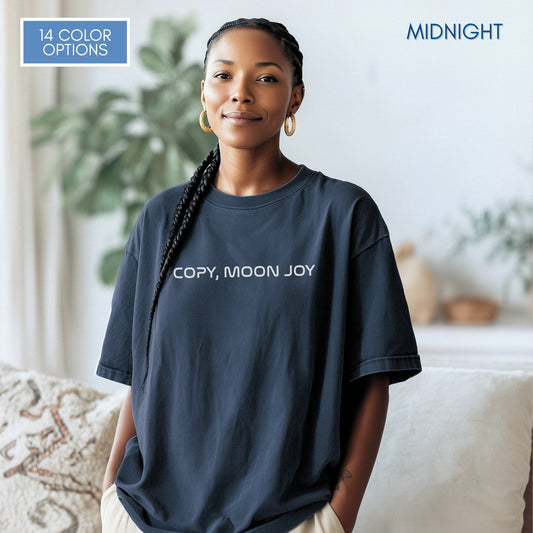 Copy Moon Joy, Artemis II Inspired Unisex Graphic Tee | Space Lover T-Shirt (Comfort Colors)