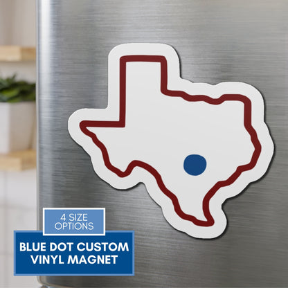 Blue Dot Red State Die-Cut Vinyl Magnet | Customized Democratic Activist Car Decor
