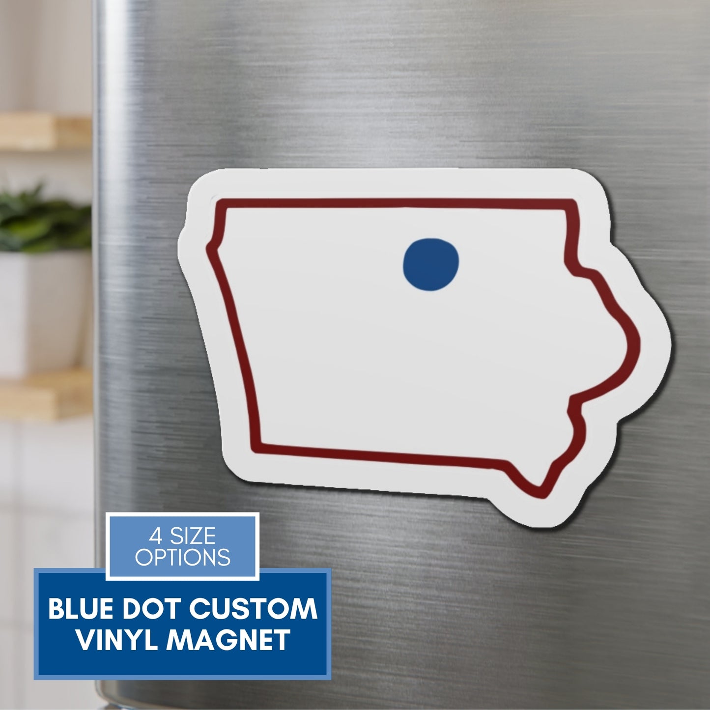 Blue Dot Red State Die-Cut Vinyl Magnet | Customized Democratic Activist Car Decor