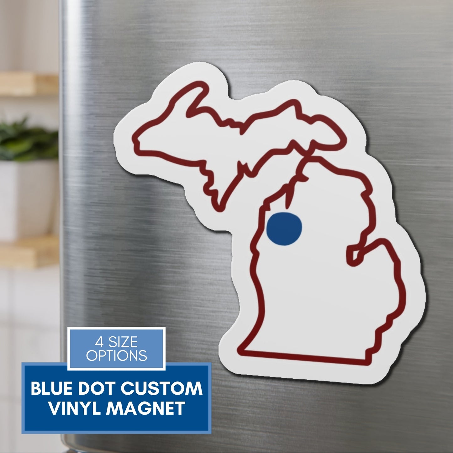 Blue Dot Red State Die-Cut Vinyl Magnet | Customized Democratic Activist Car Decor