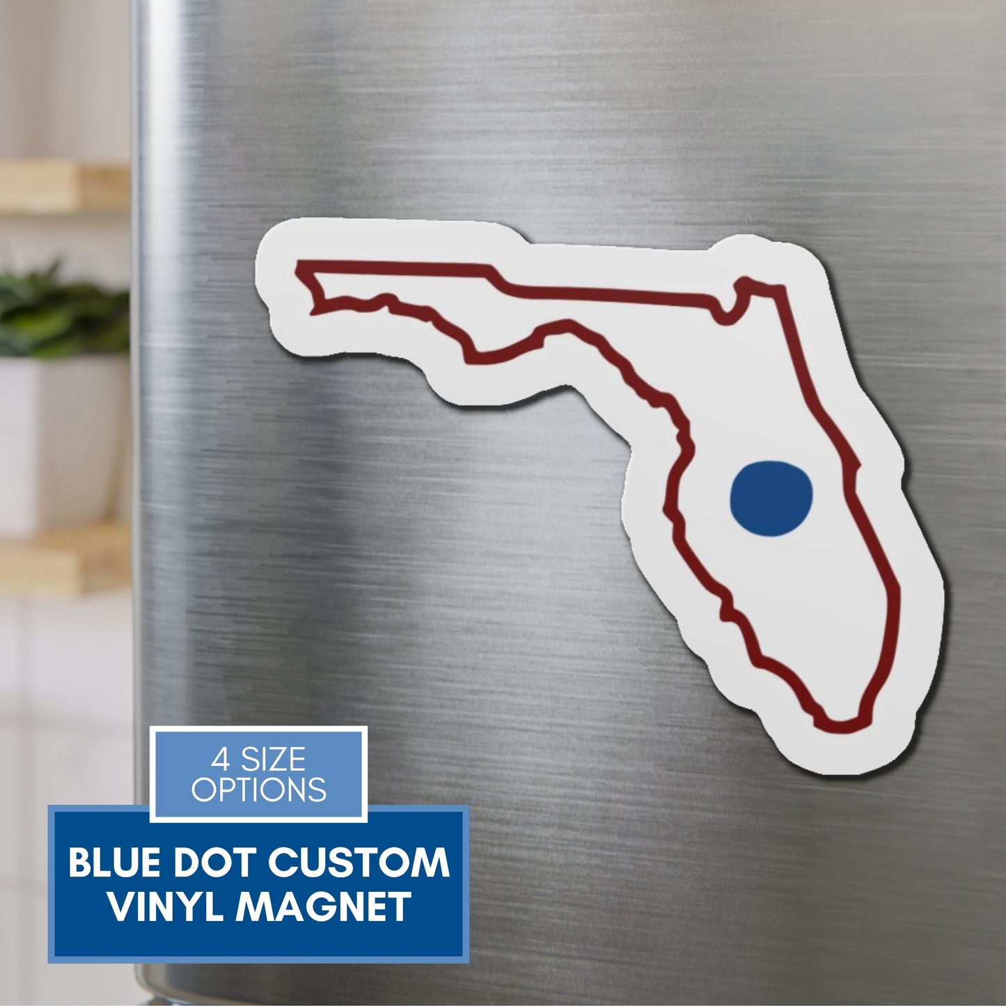 Blue Dot Red State Die-Cut Vinyl Magnet | Customized Democratic Activist Car Decor