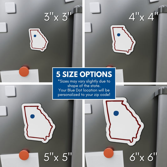 Blue Dot Red State Die-Cut Vinyl Magnet | Customized Democratic Activist Car Decor