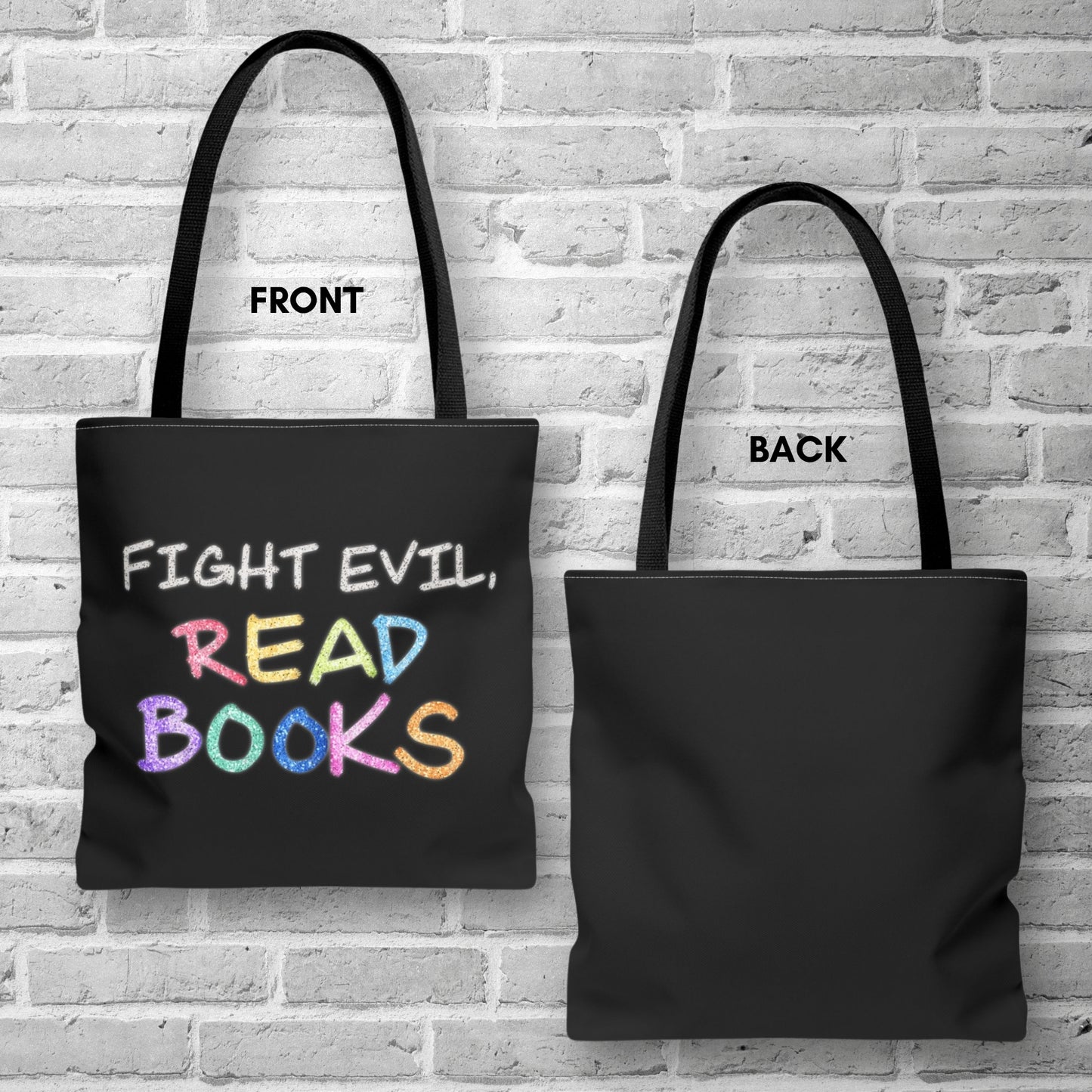 Fight Evil Read Books Colorful Tote Bag | Literary Accessory, Bookish Gift