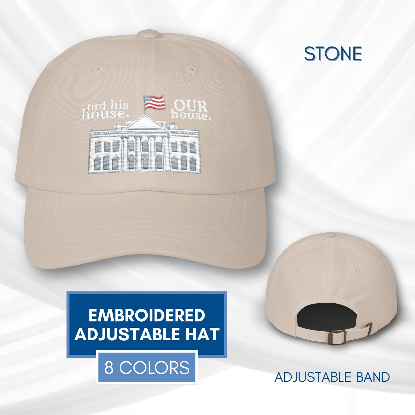 Our House White House Illustration Dad Cap | Patriotic Anti Trump Baseball Hat